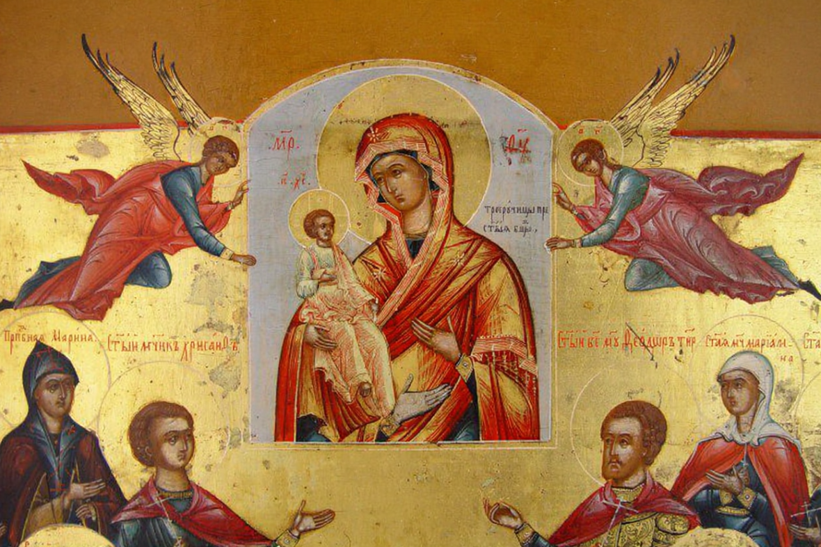 икона Троеручица, Богородица Троеручица, православная икона Пресвятой Богородицы, чудотворная икона Троеручица,