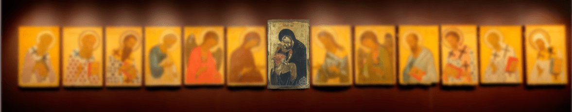 икона Благодатной Богородицы Ксенофонт, Кехаритомени монастырь Ксенофонт, икона Богородицы Умиление Пелагонитисса, чудотворная икона Кехаритомени Афон, Богоматерь с Младенцем со спины XIII век, Пелагонитисса Афон, икона Благодатное Небо Ксенофонт,