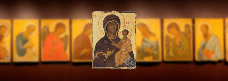 икона Богородицы Причальная Эсфигмен, Причальная Одигитрия Афон, чудотворная икона Парклитикия Эсфигмен, чудо оползня 1892 Эсфигмен, спасение рыбака икона Причальная, Одигитрия Эсфигмен главный храм, 1orthodoxclub