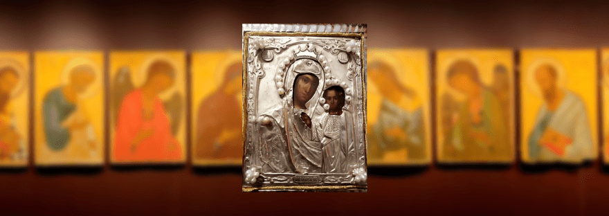 икона Богородицы Эвергетида Кутлумуш, Благодетельница Мегали Панагия Афон, Казанская копия Эвергетида, чудо иконы Смирна 1922 Самос, обретение иконы в сетях рыбака Самос, 1orthodoxclub